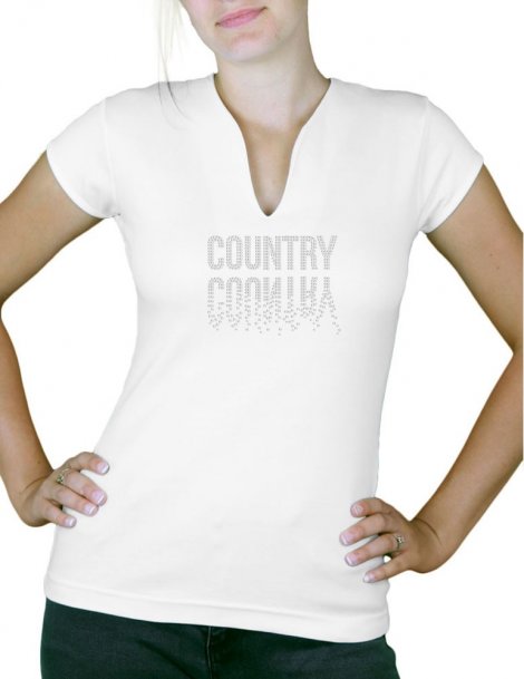 Country miroir - T-shirt femme Col V