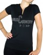 Country Music play - T-shirt femme Col V