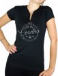 Macaron Country épuré - T-shirt femme Col V