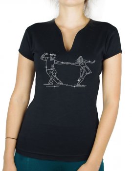 Danseurs Lindy hop - T-shirt femme Col V