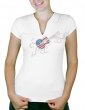 guitare usa arabesque - T-shirt femme Col V