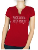 Rock'n Roll miroir - T-shirt femme Col V
