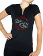Macaron Rock'n Roll - T-shirt femme Col V