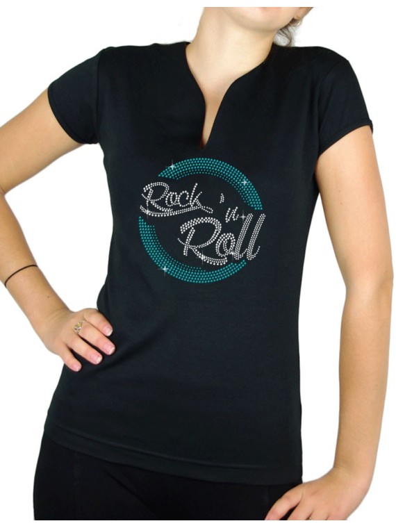 Macaron Rock'n Roll - T-shirt femme Col V