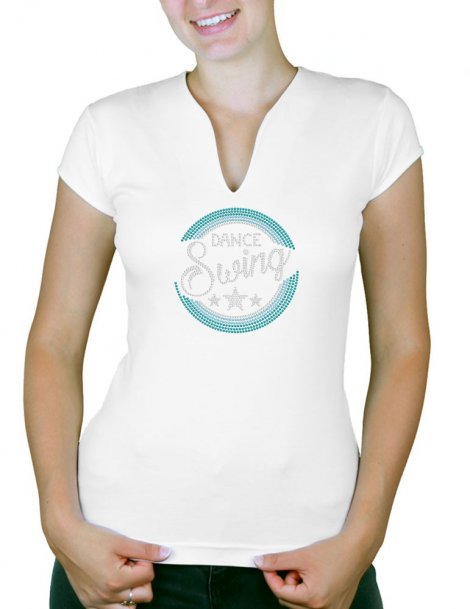 Macaron Dance Swing - T-shirt femme Col V