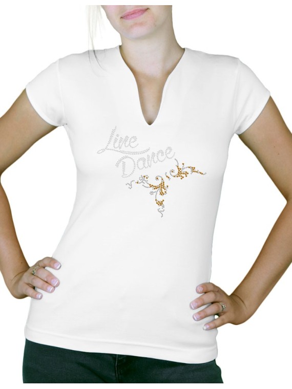Line Dance Arabesque - T-shirt femme Col V