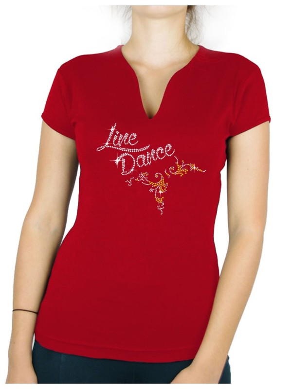 Line Dance Arabesque - T-shirt femme Col V