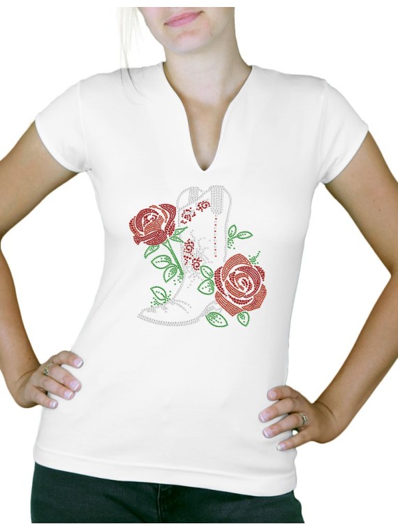 Botte et Roses - T-shirt femme Col V