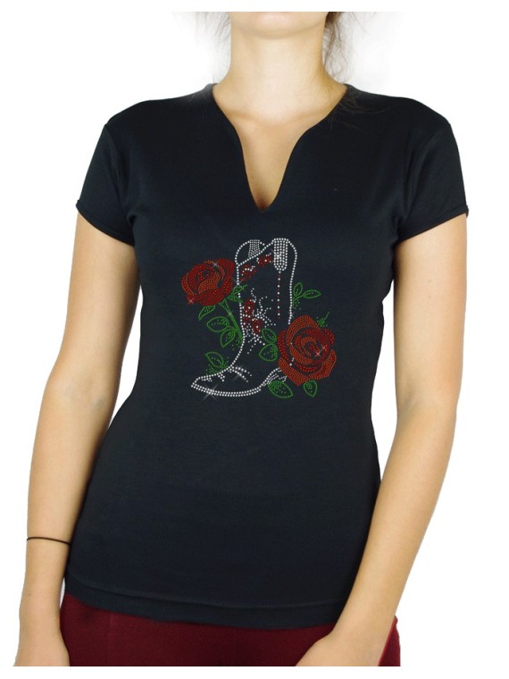 Botte et Roses - T-shirt femme Col V
