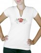 Hirondelles Roses - T-shirt femme Col V
