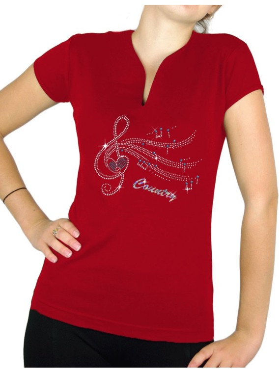 Clé de Sol Country - T-shirt femme Col V