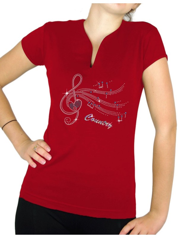 Clé de Sol Country - T-shirt femme Col V