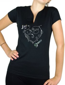 Coeur Arabesque Line Dance- T-shirt femme Col V