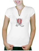 Bottes Ailées - T-shirt femme Col V