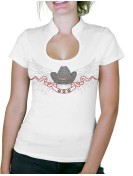 Chapeau Ailés - T-shirt femme Col Omega