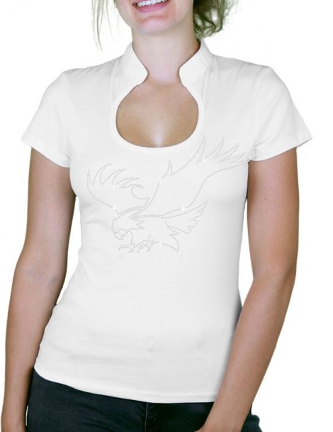 Aigle en Chasse - T-shirt femme Col Omega