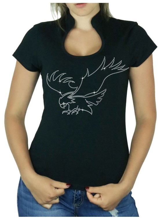 Aigle en Chasse - T-shirt femme Col Omega