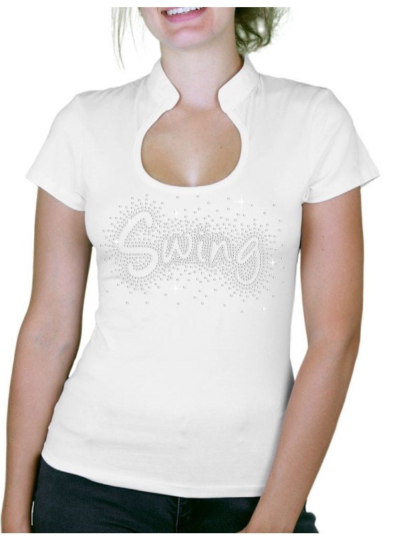 Swing éclaté - T-shirt femme Col Omega