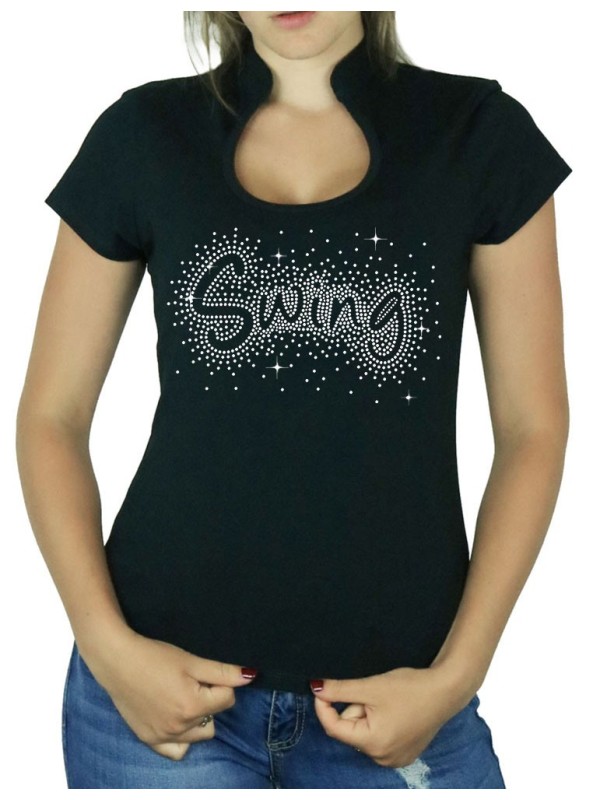 Swing éclaté - T-shirt femme Col Omega