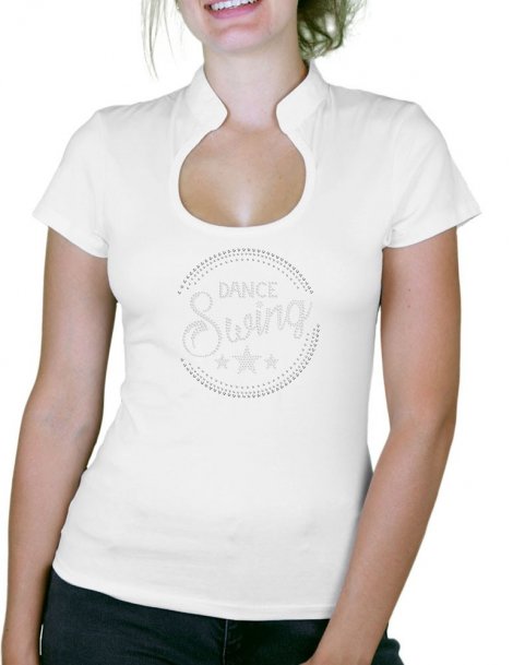 Macaron Swing - T-shirt femme Col Omega