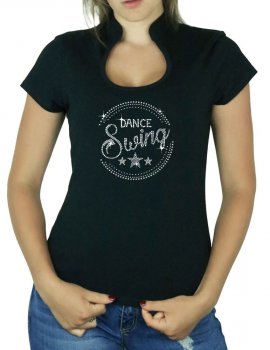 Macaron Dance Swing - T-shirt femme Col Omega