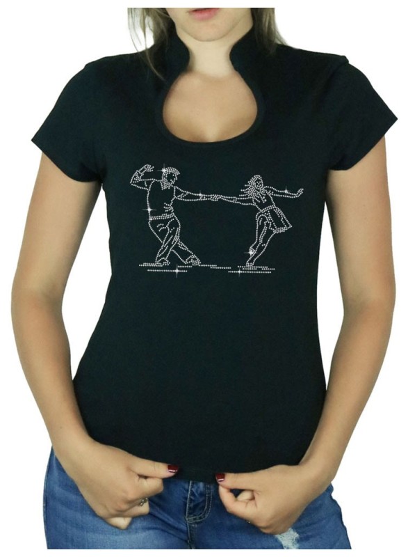 Danseurs Lindy Hop - T-shirt femme Col Omega