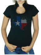 Texas éclaté - T-shirt femme Col Omega