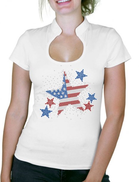 Etoile USA - T-shirt femme Col Omega