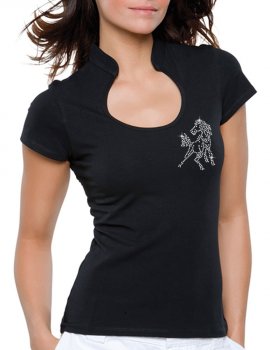 Petit Cheval - T-shirt femme Col Omega