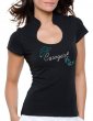 Cowgirl Hat & Boot - T-shirt femme Col Omega