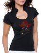 Femme au Chapeau - T-shirt femme Col Omega