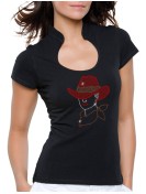 Femme au Chapeau - T-shirt femme Col Omega