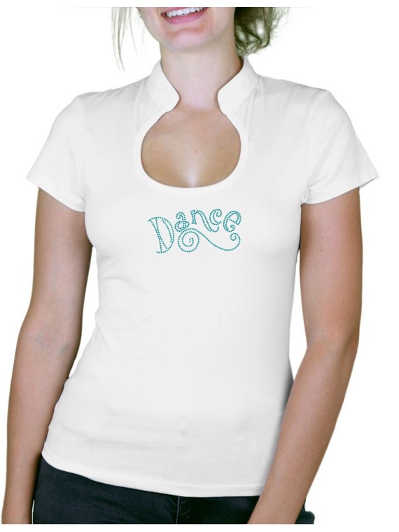 Dance Strass - T-shirt femme Col Omega