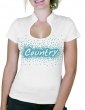 Country éclaté - T-shirt femme Col Omega