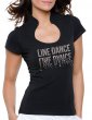 Line Dance Miroir - T-shirt femme Col Omega