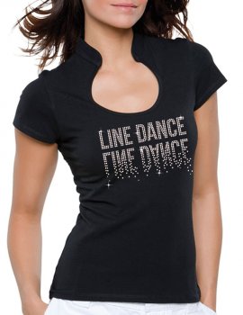 Line Dance Miroir - T-shirt femme Col Omega