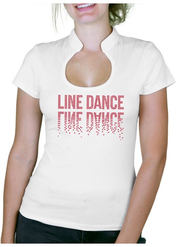 Line Dance Miroir - T-shirt femme Col Omega