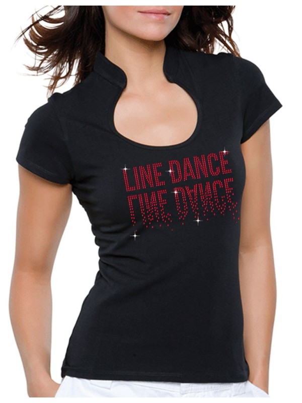Line Dance Miroir - T-shirt femme Col Omega
