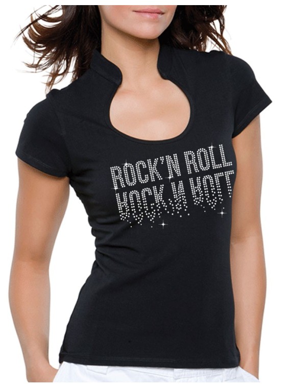 Rock'n Roll Miroir - T-shirt femme Col Omega
