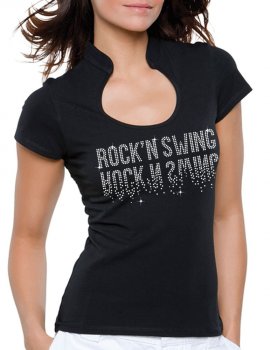 Rock'n Swing Miroir - T-shirt femme Col Omega