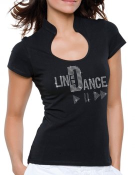 Line Dance Play - T-shirt femme Col Omega