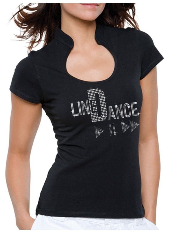 Line Dance Play - T-shirt femme Col Omega
