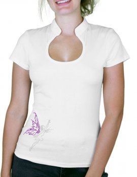 Envol De Fée - T-shirt femme Col Omega