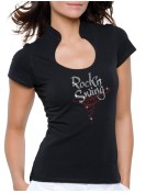 Rock'n Swing Spirale - T-shirt femme Col Omega
