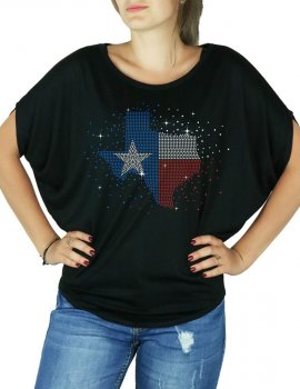 Carte Texas - T-shirt femme Manches Chauve Souris
