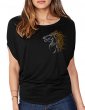 Cheval ébouriffé - T-shirt femme Manches Chauve Souris