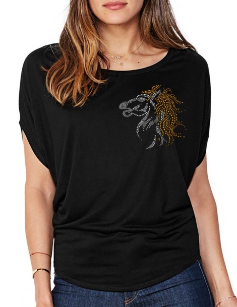 Cheval ébouriffé - T-shirt femme Manches Chauve Souris