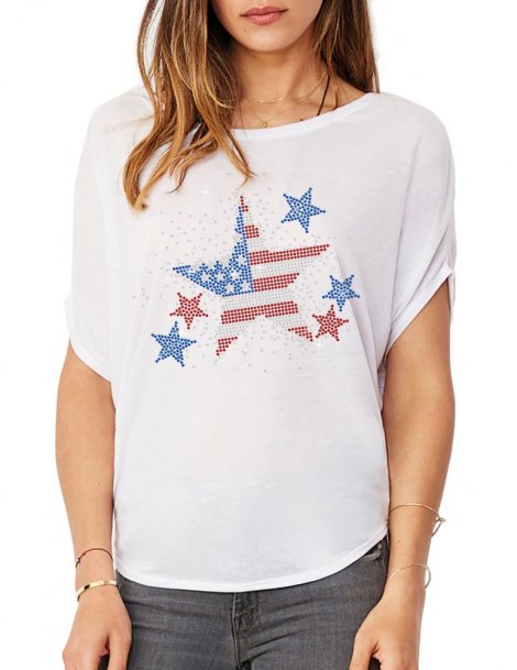Etoile USA - T-shirt femme Manches Chauve Souris