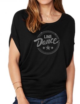 Macaron Line Dance Epuré - T-shirt femme Manches Chauve Souris