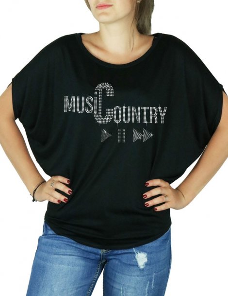 Country Music Play - T-shirt femme Manches Chauve Souris